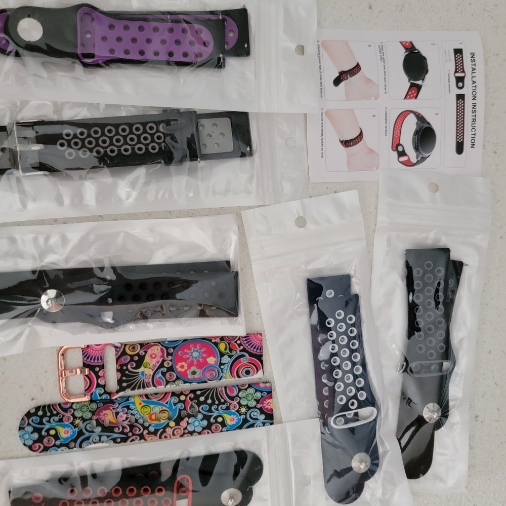 Samsung S3  Watch Bands - Mix of 7 new and gently used watch bands